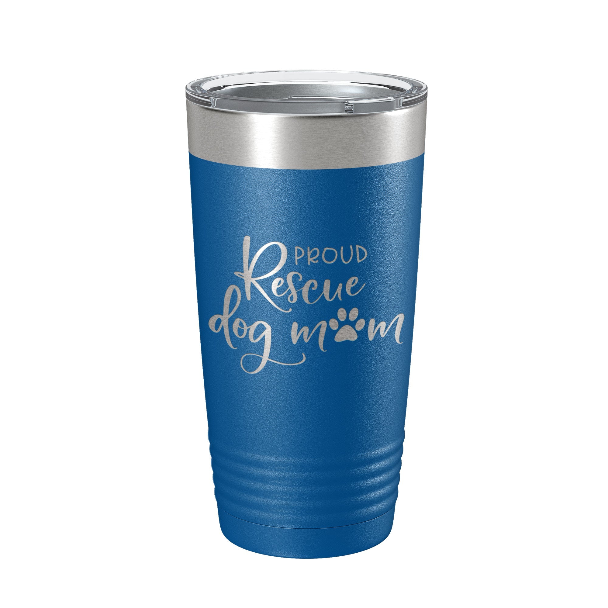 Proud Rescue Mom Tumbler Dog Travel Mug Gift Insulated Laser Engraved Coffee Cup 20 oz - Goddess Imports Marketplace