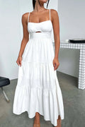 Cut-Out Tiered Dress with Spaghetti Straps by Shopiebay