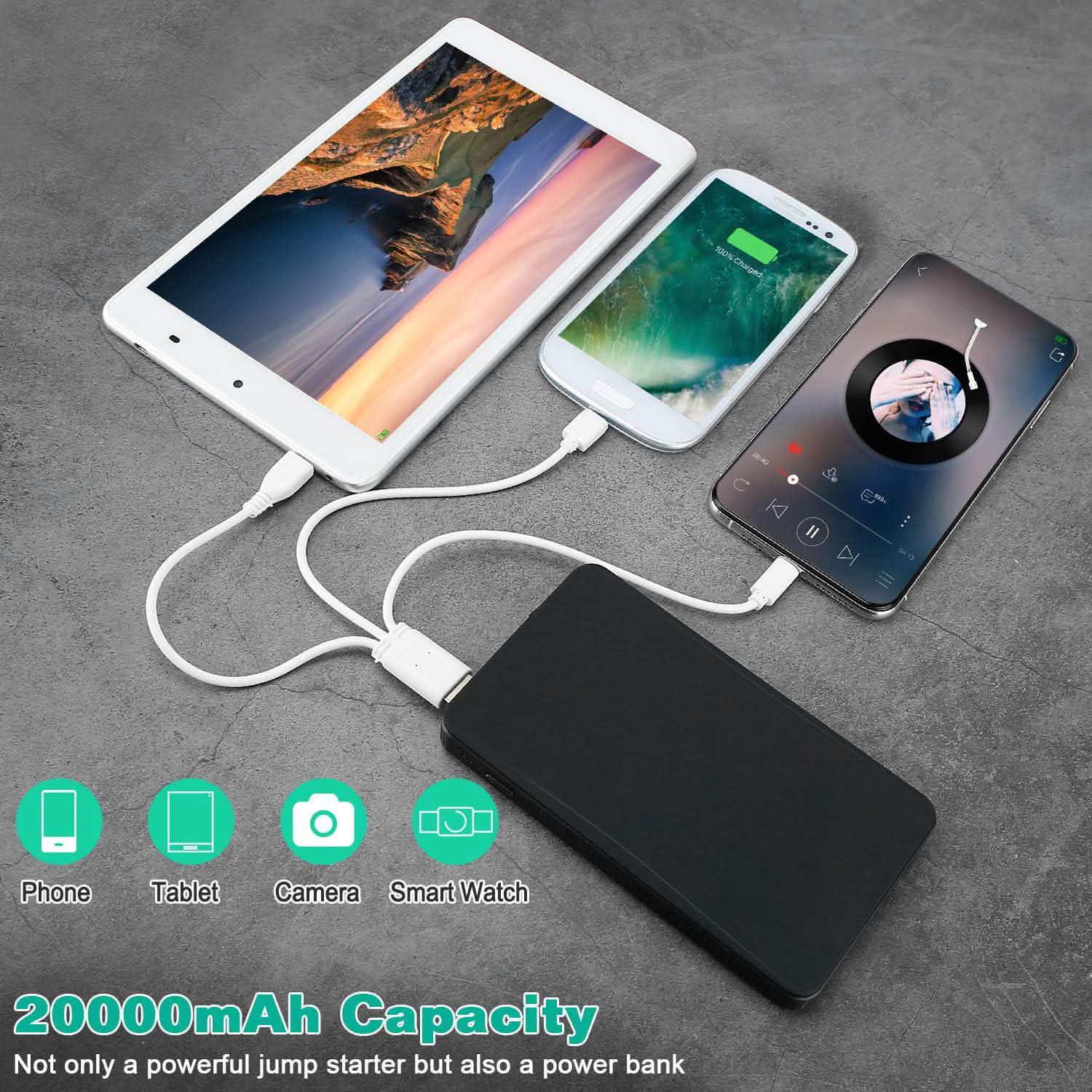 12V Car Jumper Starter 300A Peak 20000 mAh Battery Charger by DailySale