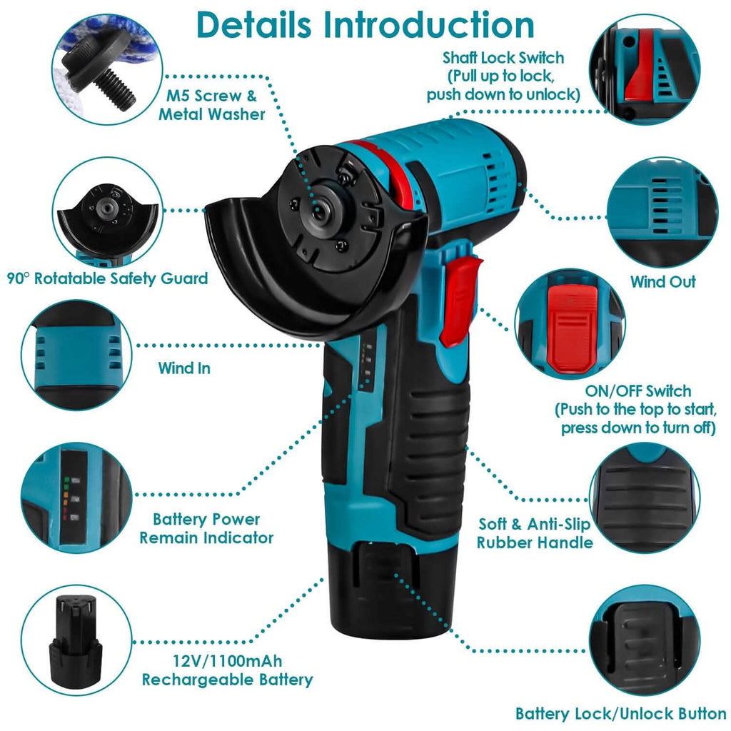 12V Cordless Mini Angle Grinding Machine by DailySale