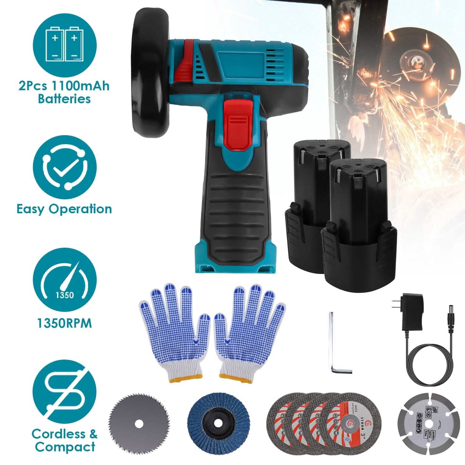 12V Cordless Mini Angle Grinding Machine by DailySale
