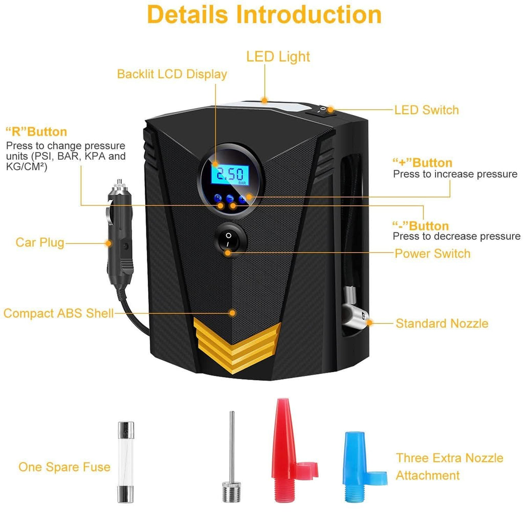 12V DC 100W 150PSI Digital Tire Inflator by DailySale