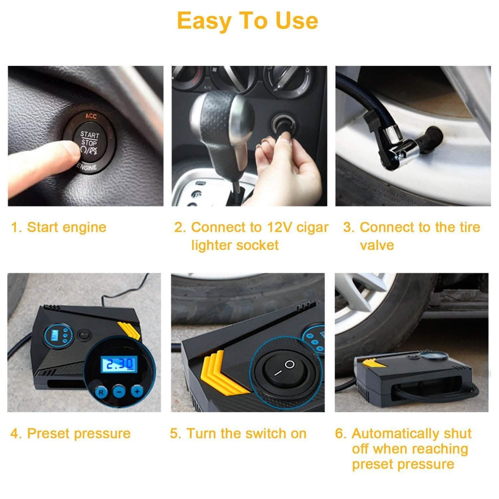 12V DC 100W 150PSI Digital Tire Inflator by DailySale