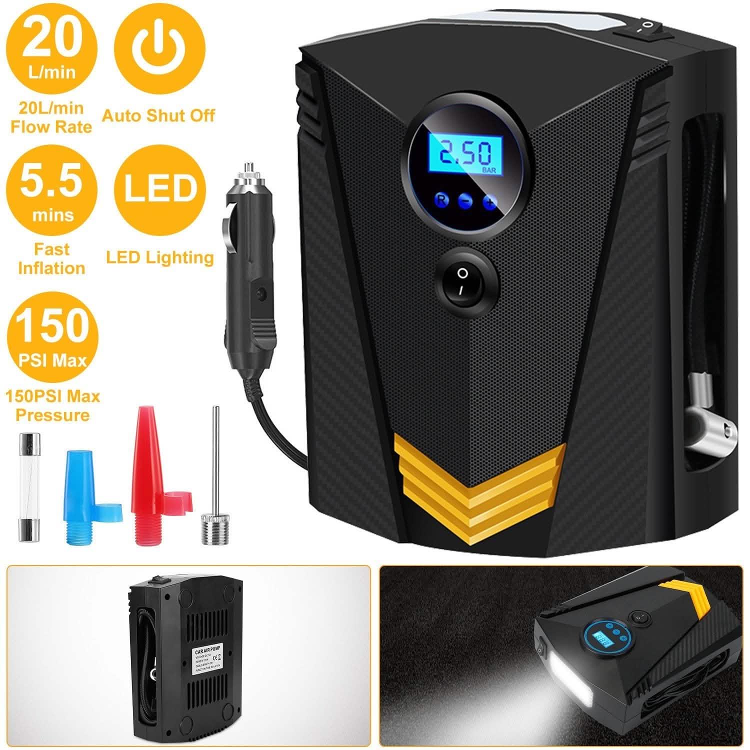 12V DC 100W 150PSI Digital Tire Inflator by DailySale