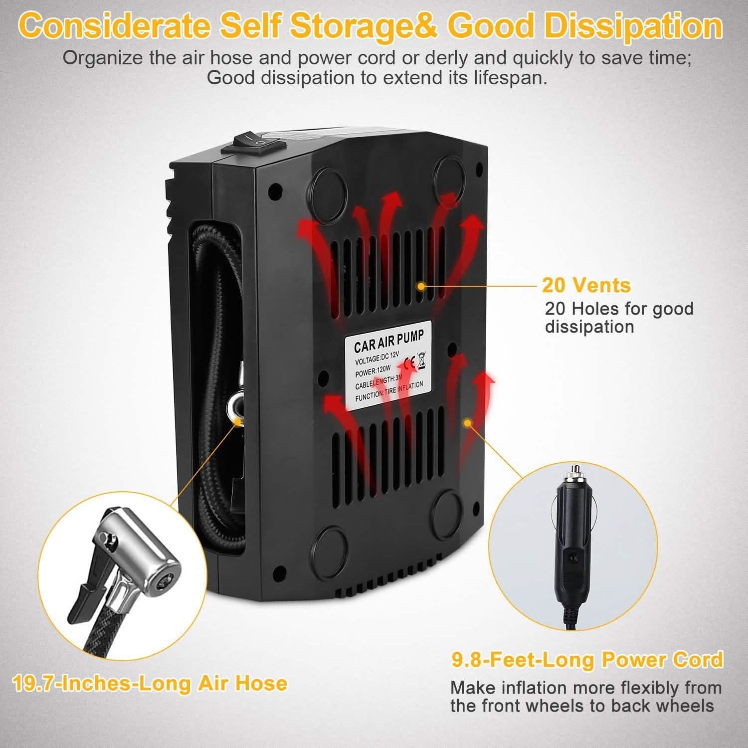 12V DC 100W 150PSI Digital Tire Inflator by DailySale