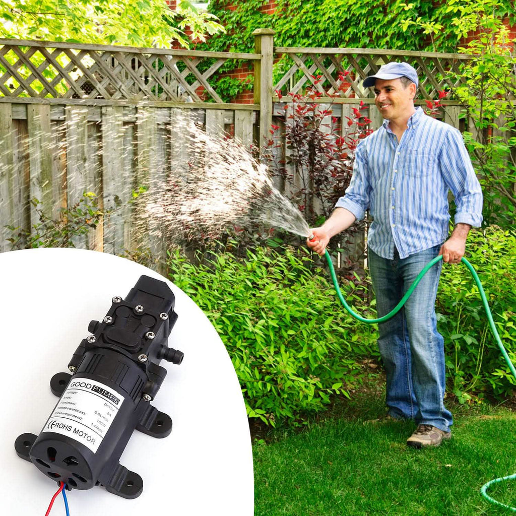 12V Water Pump with 2 Hose Clamps 123PSI Self Priming Sprayer Pump by DailySale