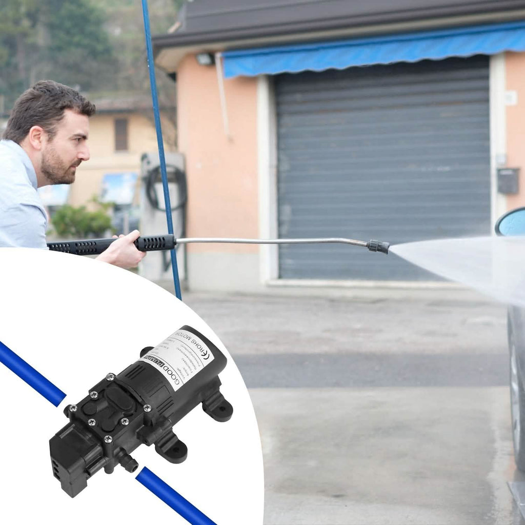 12V Water Pump with 2 Hose Clamps 123PSI Self Priming Sprayer Pump by DailySale
