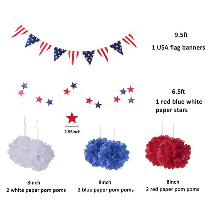 14-Piece: Patriotic Party Decorations Set by DailySale