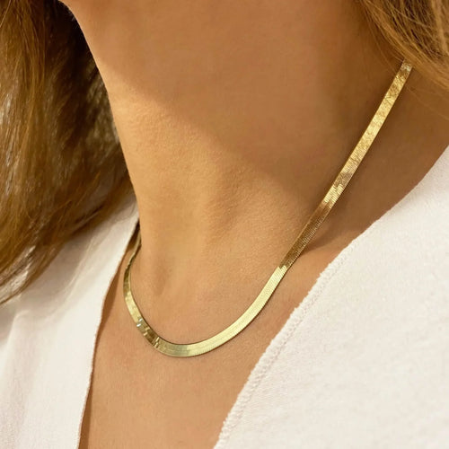 14K Flat Snake Choker Necklace 16" by DailySale