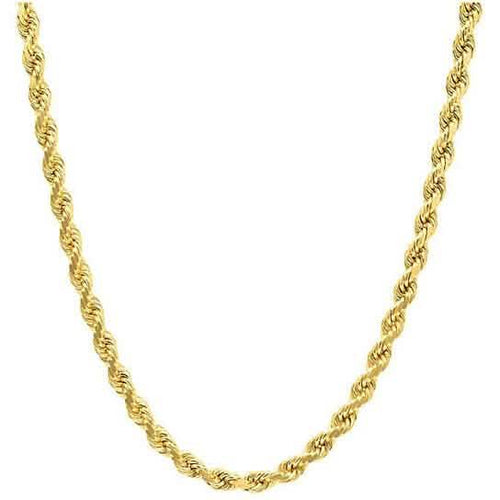 14K Gold 1.5MM Diamond Cut Rope Chain Necklace for Men and Women by DailySale