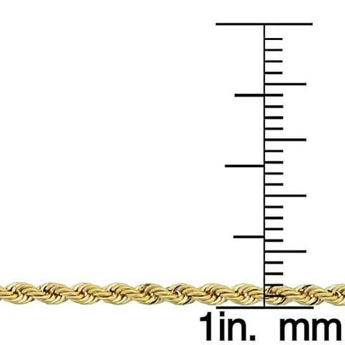 14K Gold 1.5MM Diamond Cut Rope Chain Necklace for Men and Women by DailySale