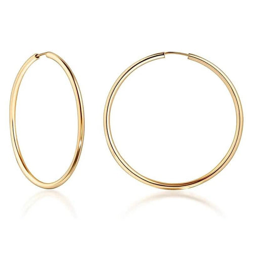 14K Gold 2mm Endless Hoop Earrings by DailySale