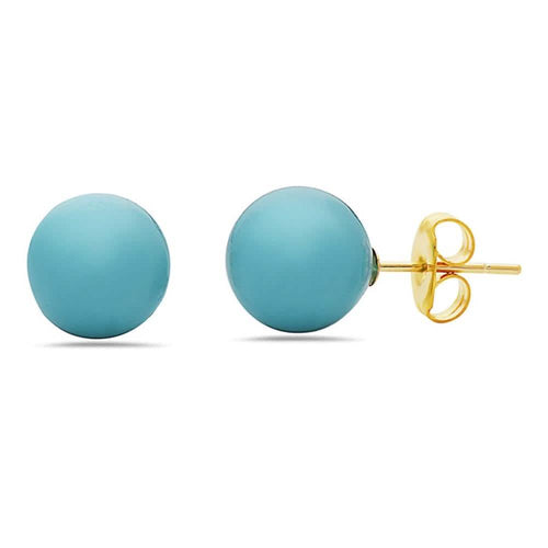 14K Gold Created Turquoise Stud Earrings by MUIBLU Gems by DailySale