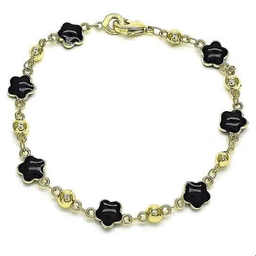 14k Gold Filled High Polish Finish Enamel Flower Bracelet by DailySale