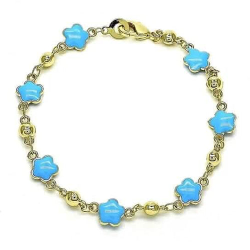 14k Gold Filled High Polish Finish Enamel Flower Bracelet by DailySale