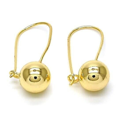 14K Gold Filled High Polish Finish Leverback Earring, Ball Design, Polished Finish, Golden Tone by DailySale