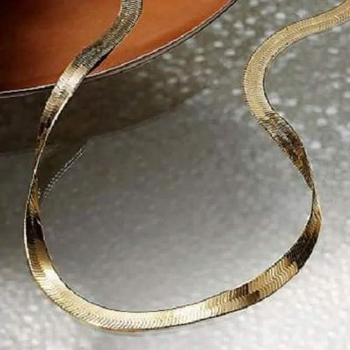 14K Gold High Polish Finish Flat Herringbone Chain Necklace by DailySale