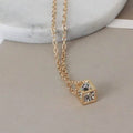14K Gold Love Cube Three-Dimensional Diamond Shape Necklace Cz Pendant by DailySale