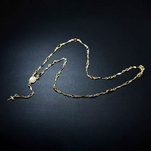 14K Gold Multicolor Virgin Mary Necklace by DailySale