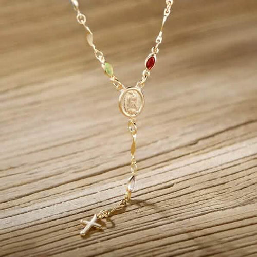 14K Gold Multicolor Virgin Mary Necklace by DailySale
