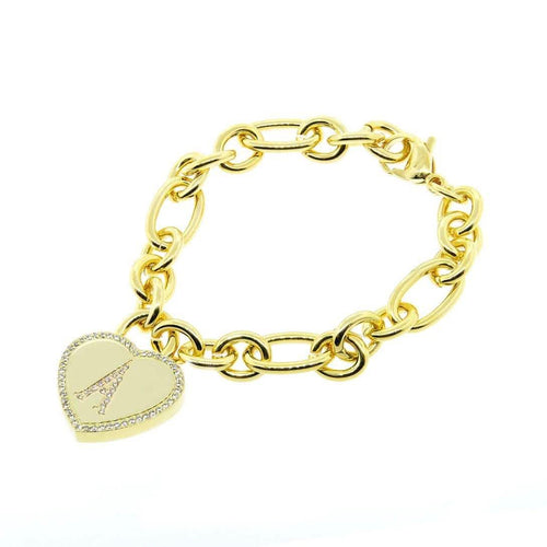 14K Gold Plated Initial Heart Bracelet by DailySale