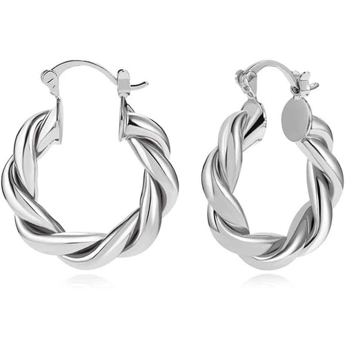 14K Gold Plated Twisted Gold Chunky Hoop Earrings by DailySale