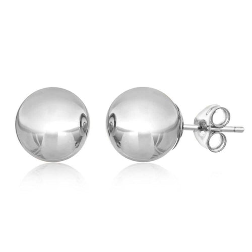 14K Solid White Gold Ball Stud Earrings by DailySale