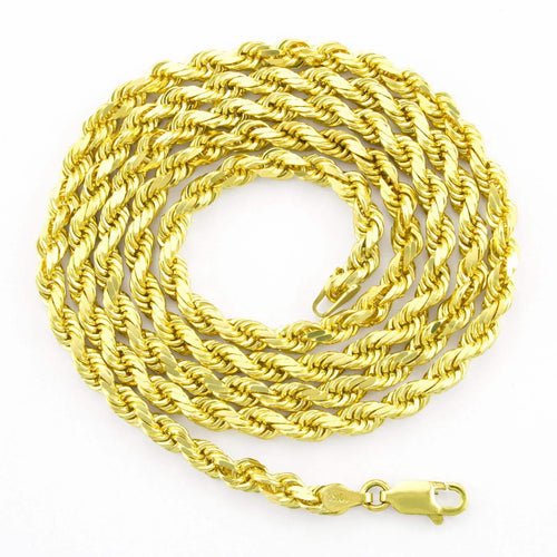 14k Solid Yellow Gold Cuban Link Chain Necklace - Assorted Sizes by DailySale