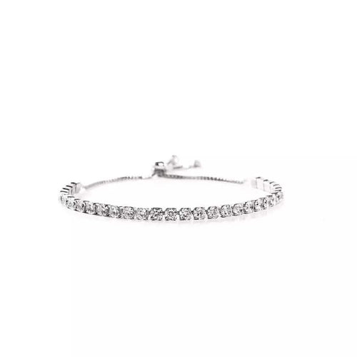 14K White Gold Tennis Bracelets with Crystals from Swarovski Adjustable by DailySale