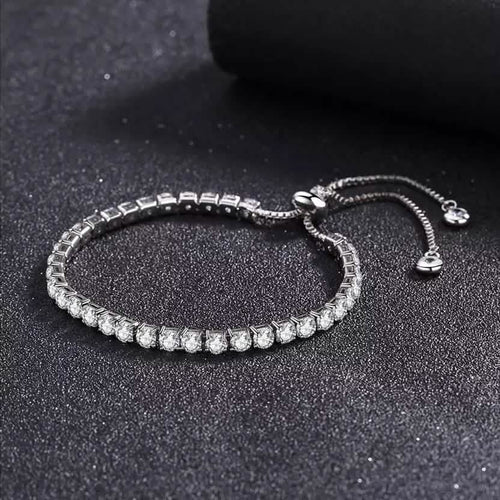 14K White Gold Tennis Bracelets with Crystals from Swarovski Adjustable by DailySale