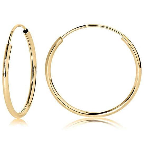 14K Yellow Gold Endless Hoop Earrings by DailySale