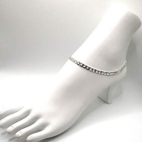 14k Yellow Gold Filled High Polish Finsh Cubun Curb Link Anklet 5mm 9.5'' White/Yellow by DailySale