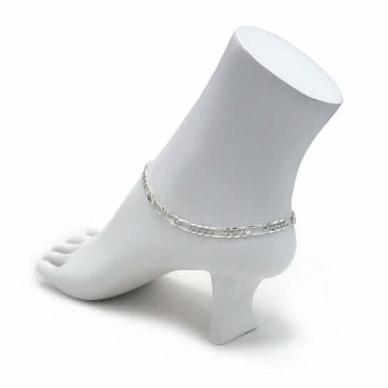 14k Yellow Gold Filled High Polish Finsh Figaro Link Anklet 5mm 9.5'' White/Yellow by DailySale