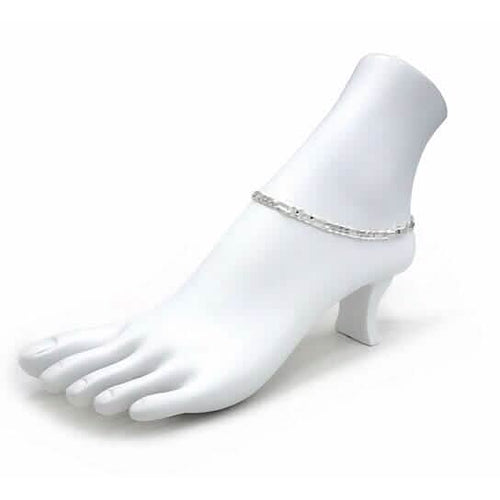 14k Yellow Gold Filled High Polish Finsh Figaro Link Anklet 5mm 9.5'' White/Yellow by DailySale