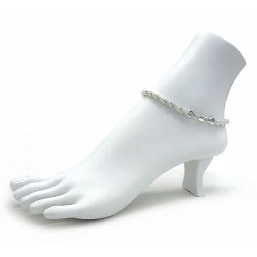 14k Yellow Gold Filled High Polish Finsh Rope Link Anklet 5mm 10'' White/Yellow by DailySale