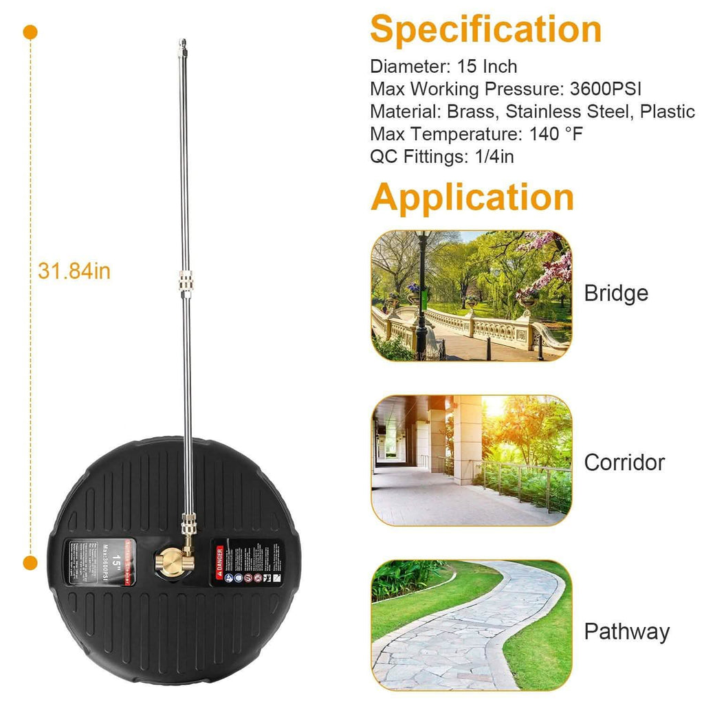 15" High Pressure Flat Surface Cleaner by DailySale