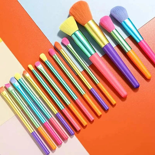 15-Pieces: Rainbow Color High Quality Makeup Brush Set by DailySale