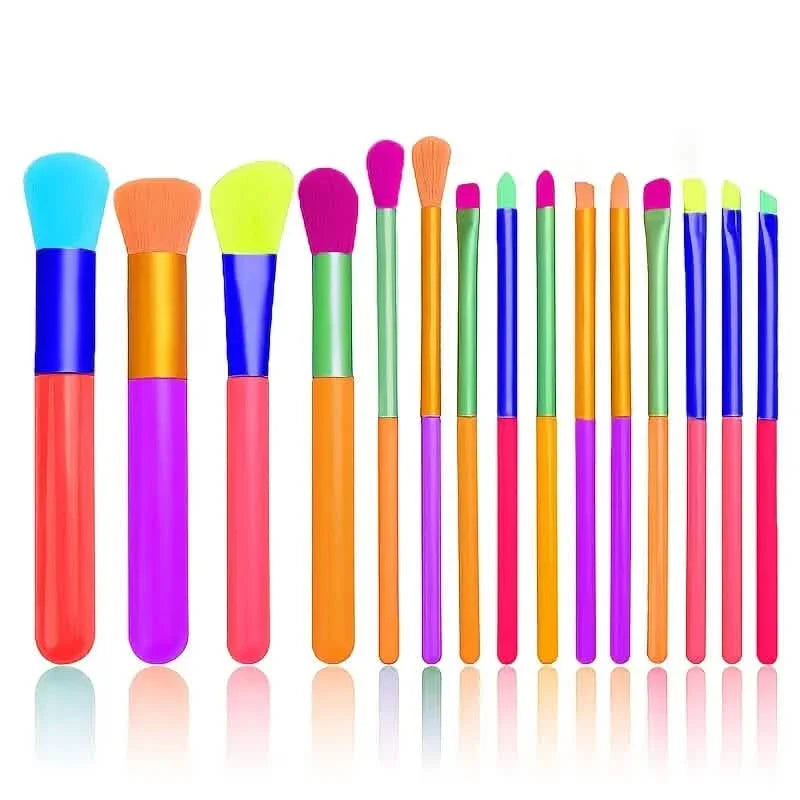 15-Pieces: Rainbow Color High Quality Makeup Brush Set by DailySale