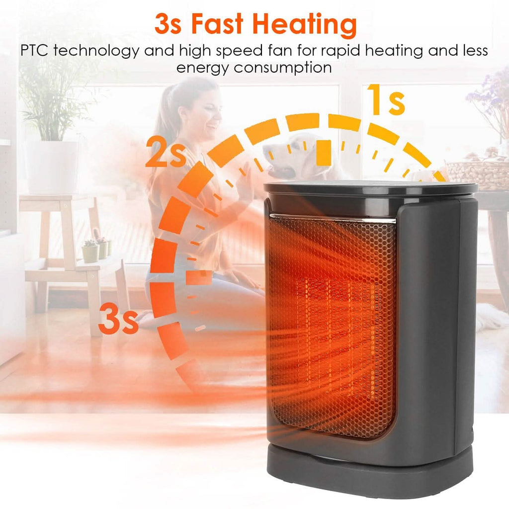 1500W Electric Space Heater Ceramic Heater Fan with 3 Modes Remote Control Digital Display by DailySale