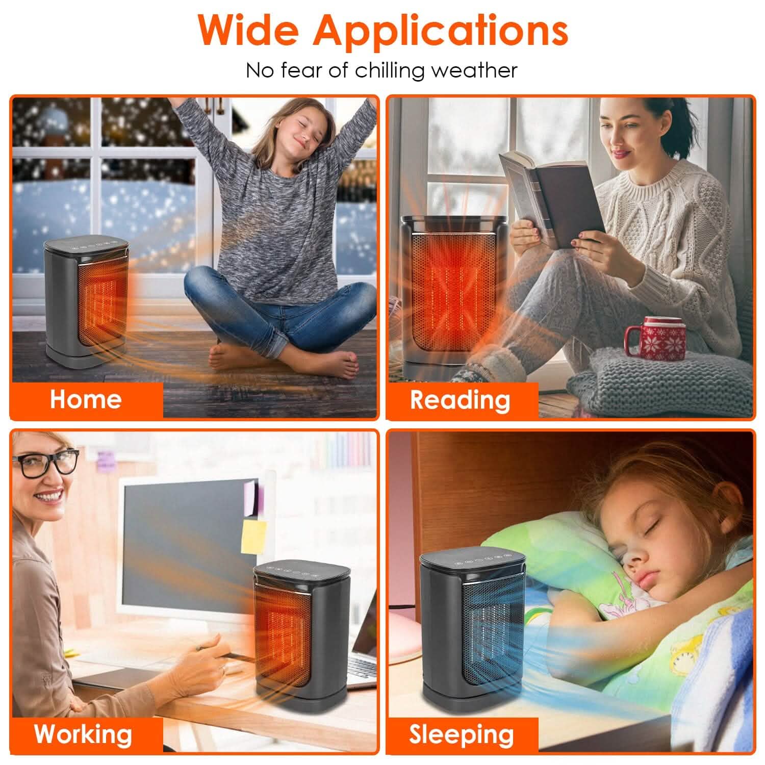1500W Electric Space Heater Ceramic Heater Fan with 3 Modes Remote Control Digital Display by DailySale