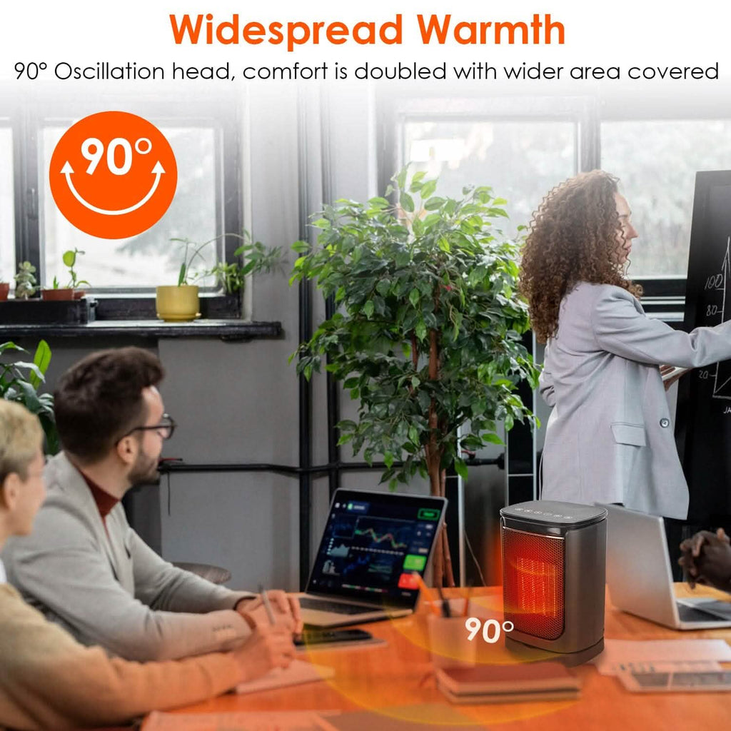 1500W Electric Space Heater Ceramic Heater Fan with 3 Modes Remote Control Digital Display by DailySale