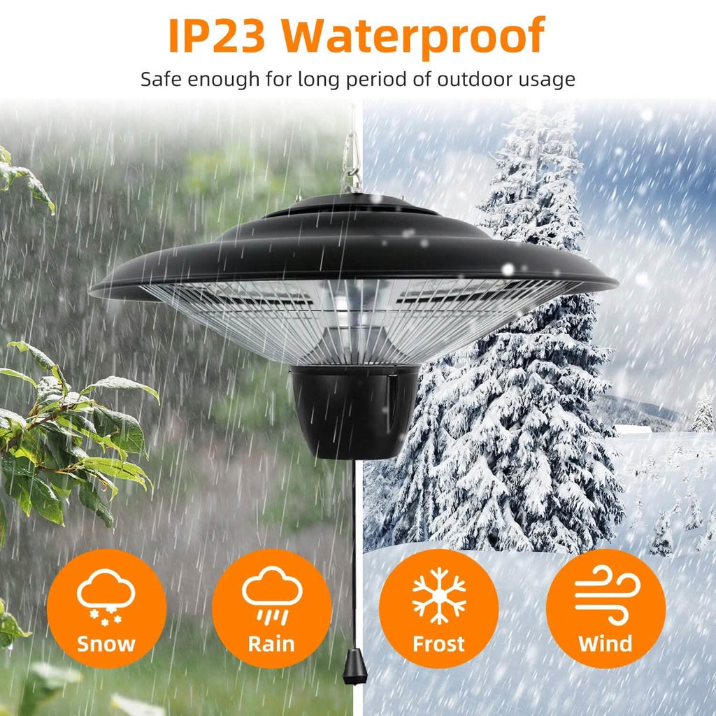 1500W Outdoor Hanging Patio Ultra-Quiet Electric Heating Lamp by DailySale
