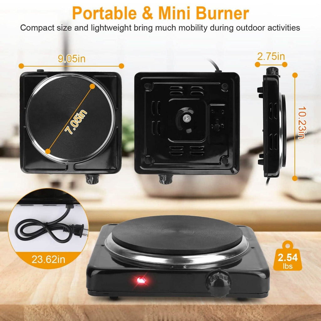 1500W Portable Heating Hot Plate Stove Countertop with Non Slip Rubber by DailySale