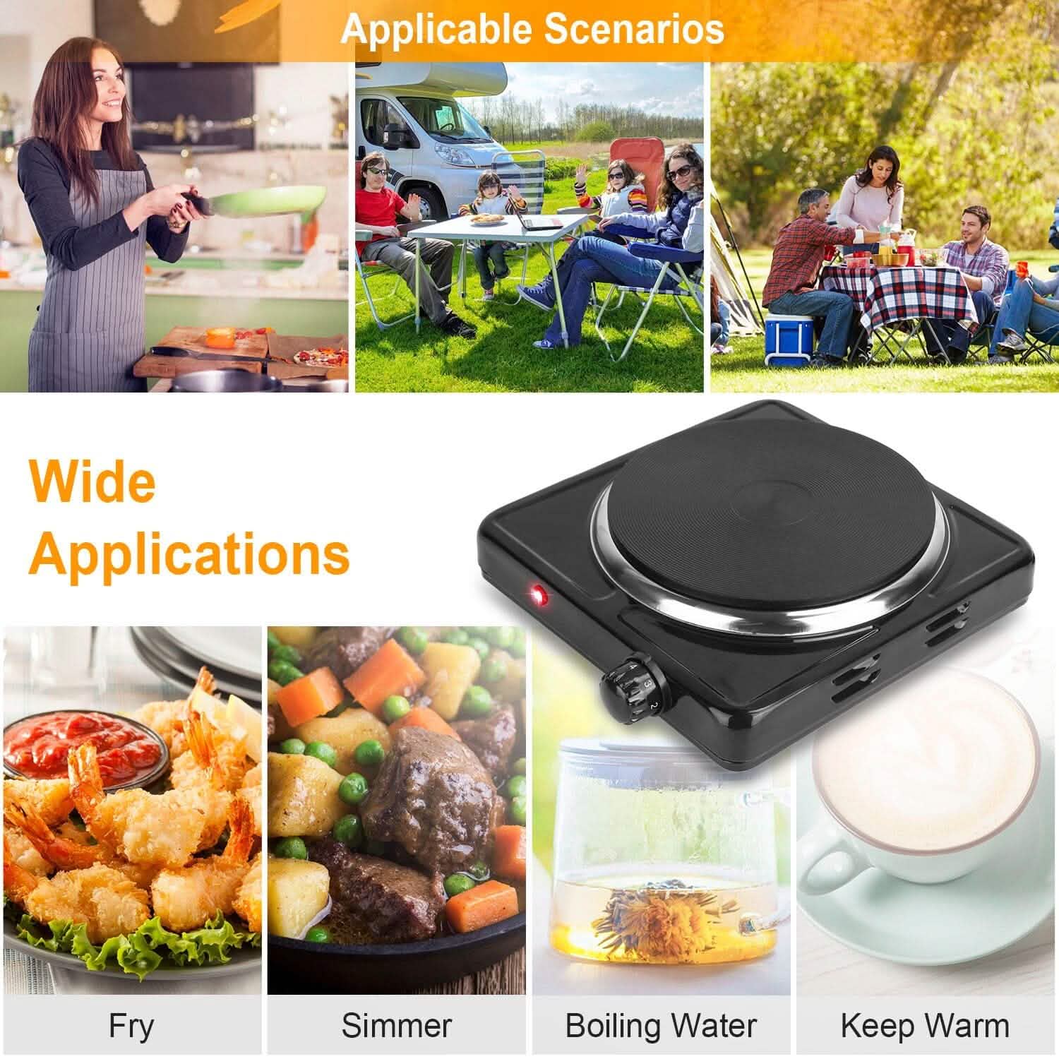 1500W Portable Heating Hot Plate Stove Countertop with Non Slip Rubber by DailySale