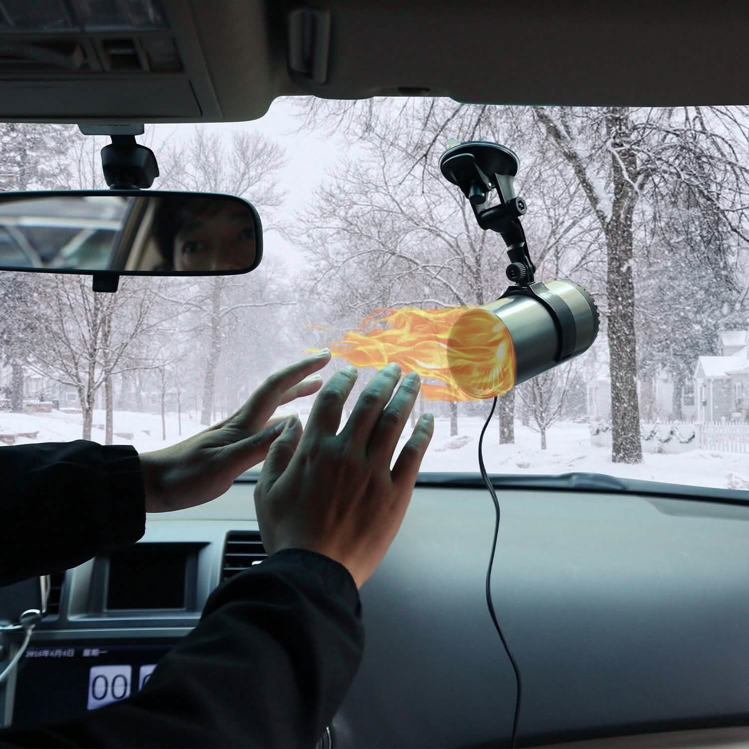 150W Portable Car Heater 2-in-1 Heating Cooling Fan Rotatable Demister Defroster by DailySale