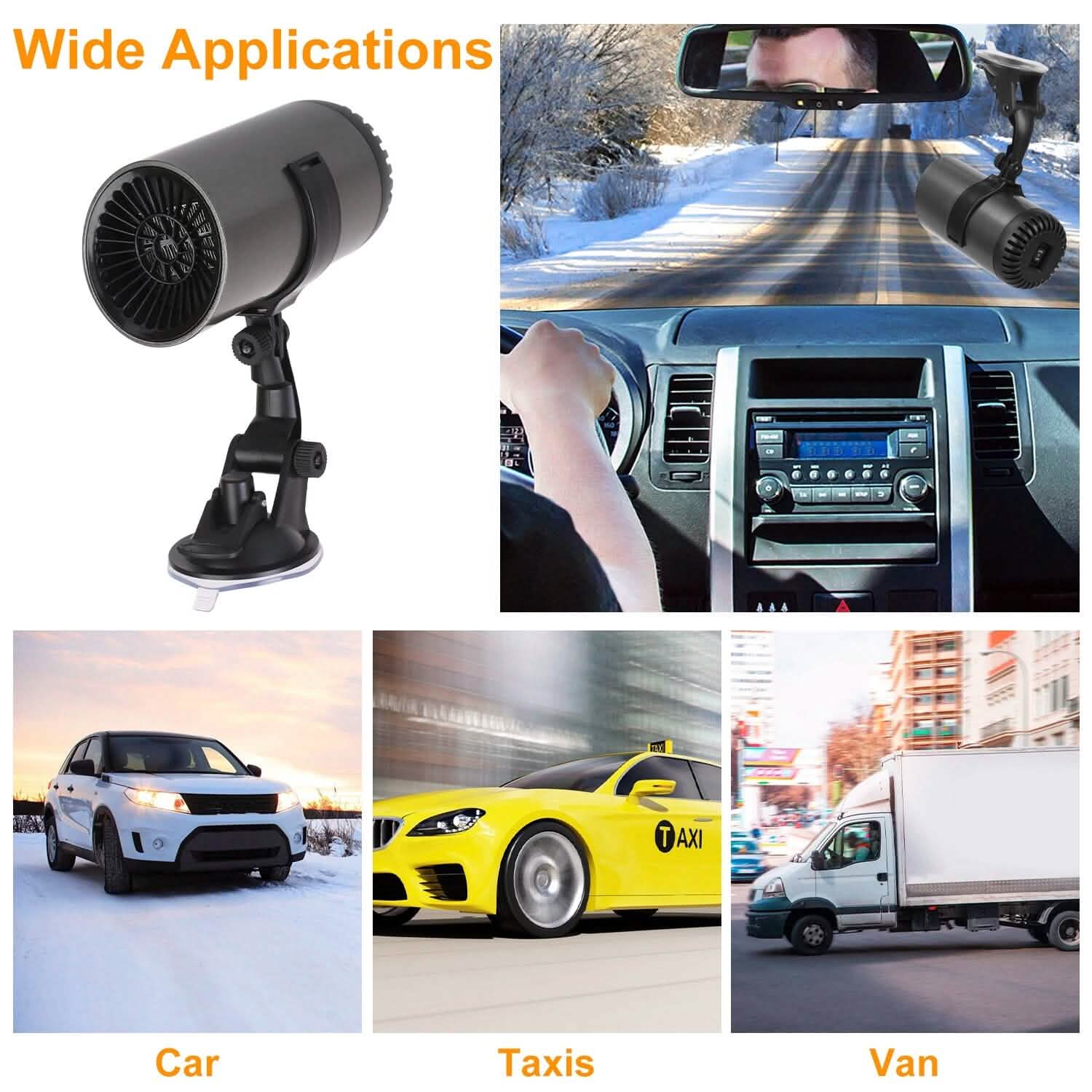 150W Portable Car Heater 2-in-1 Heating Cooling Fan Rotatable Demister Defroster by DailySale