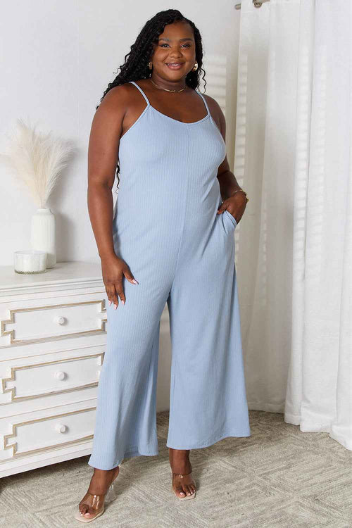 Basic Bae Full Size Spaghetti Strap V-Neck Jumpsuit by Wild and Free Boutique
