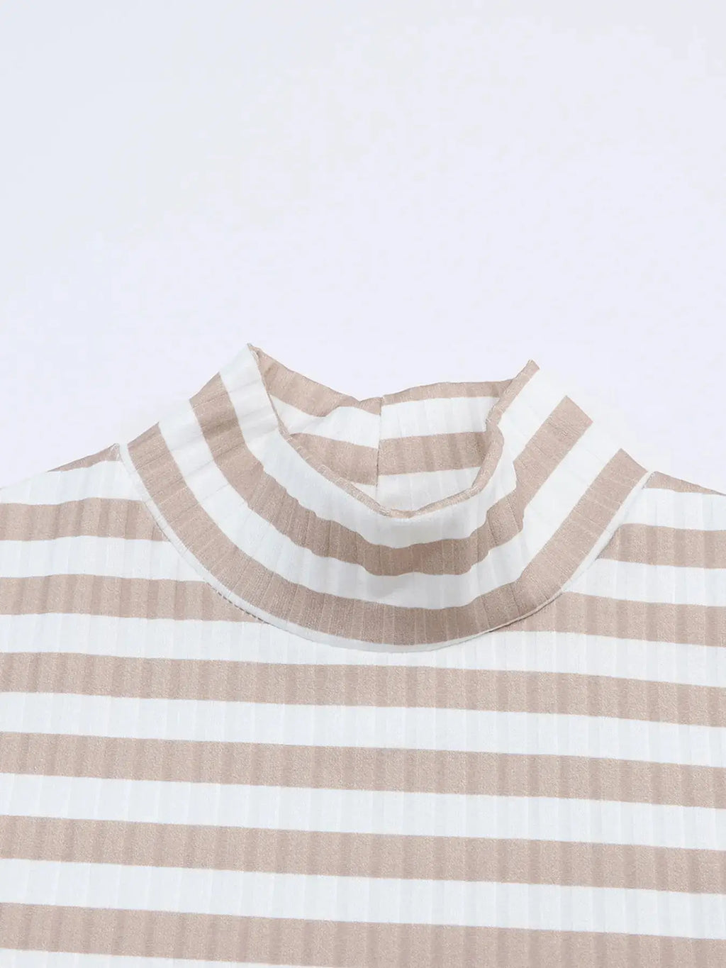 Striped Textured Knit Long Sleeve Tee