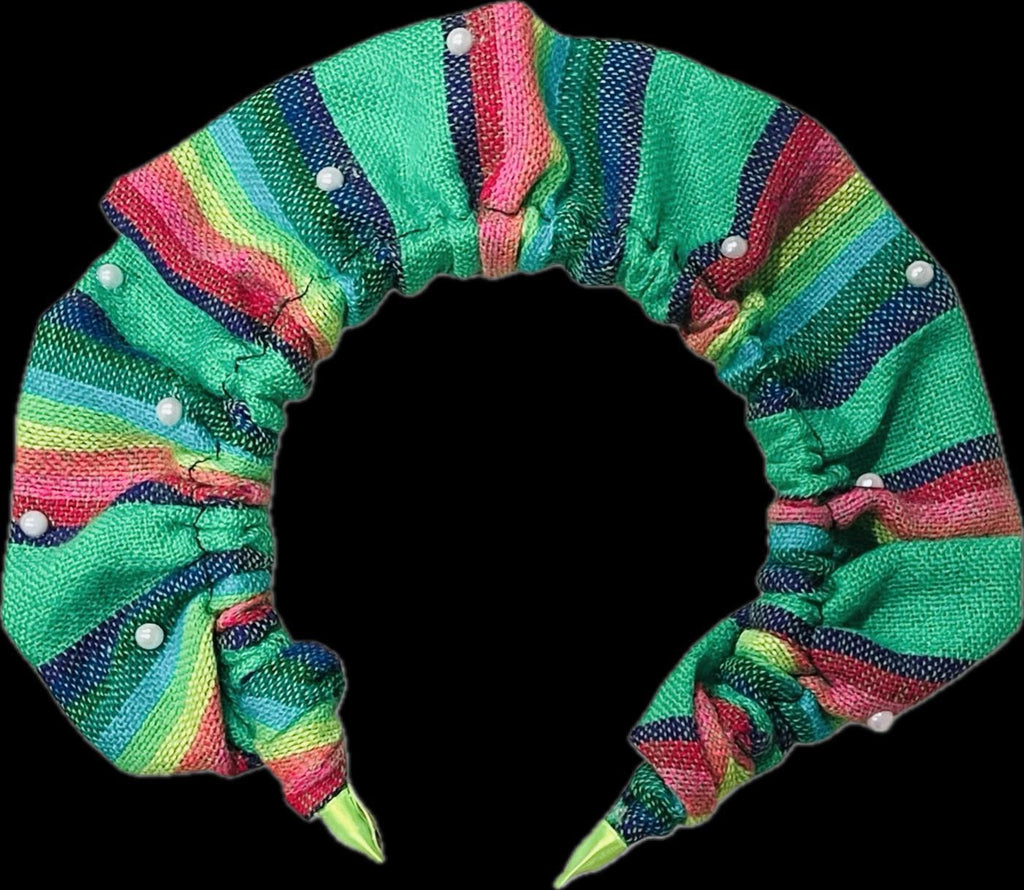 2x Diademas Mexicana Artesanales Tela Cambaya 2x Mexican Sarape Headbands Cambaya Cloth by Chica Mexico