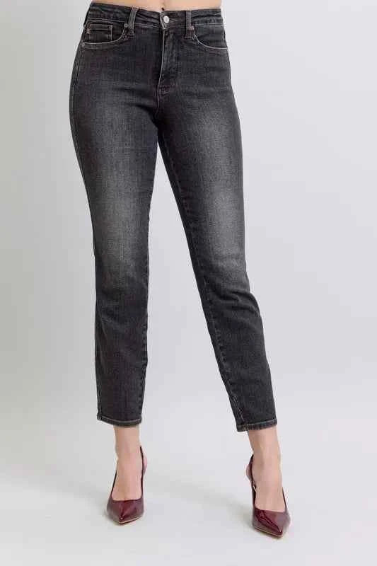 Judy Blue Full Size Mid Rise Tummy Control Slim Jeans Plus Size